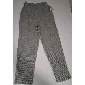 Vtg 80s Womens Houndstooth Print Pleated Pants Slacks Jessica Scott 27"x28" Work